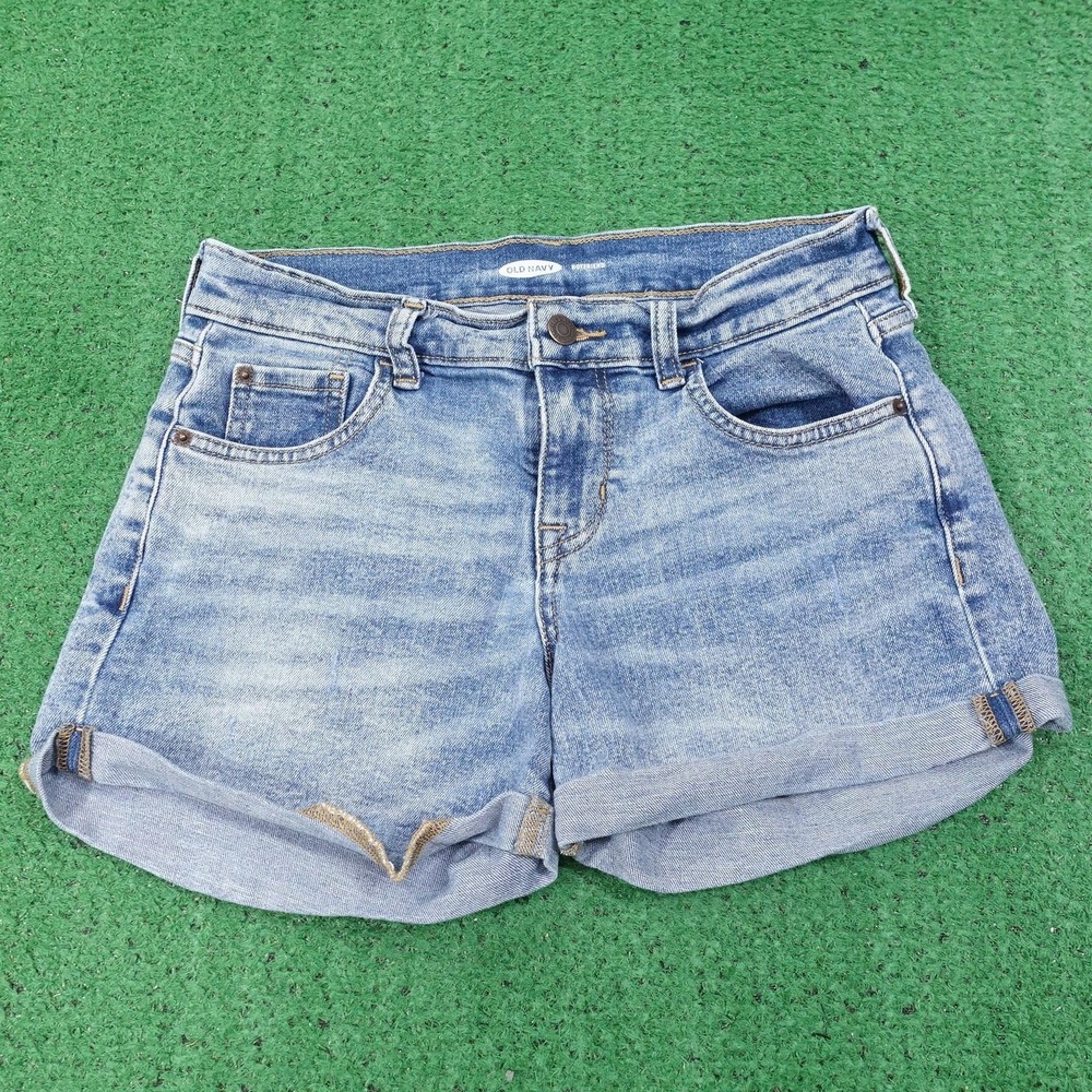 Old Navy Boyfriend Shorts Womens Size 2 Blue Denim 28 Waist‎ 3 Inseam Cuffed